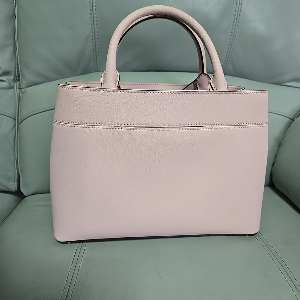 Michael Kors Hailee Medium Saffiano Leather Satchel Crossbody Bag‎ Blossom Pink - Picture 4 of 11